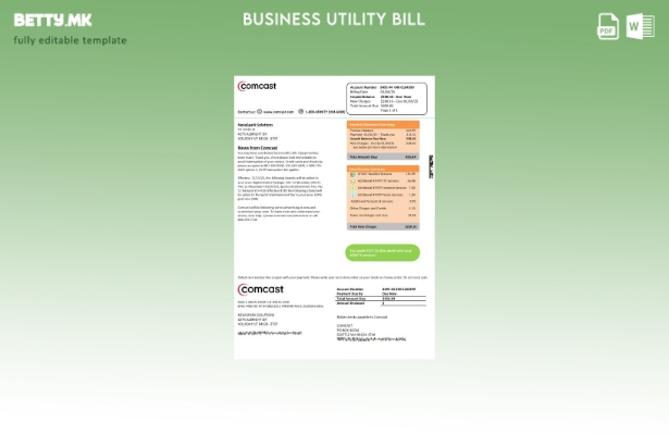 Верзија за деловна сметка за комунални услуги во САД Јута Comcast 1